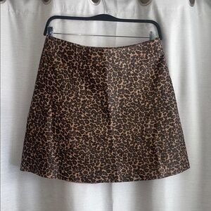 Veda Brown Leopard Print Mini Skirt
